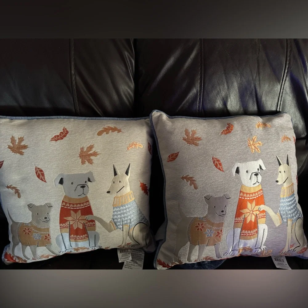Large 18 inch throw pillows white boxer, dog friends NEW LAST ONE!
